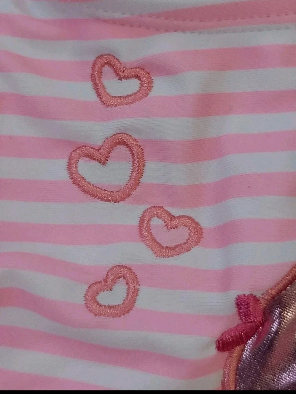 Flapdoodles Girls 2Pc Swim Set Tankini Embellished Fish Hearts & Tutu 3T UPF 50+